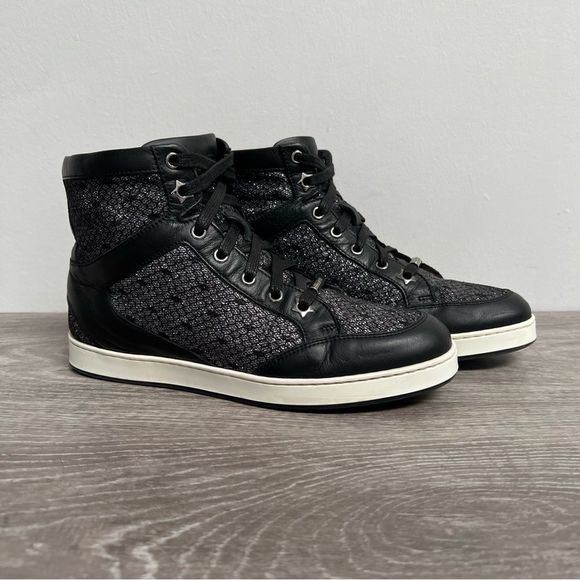 Authentic JIMMY CHOO Tokyo High Tops Sneakers Size 36 - Picture 3 of 16